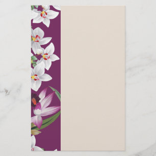 Tropical Orchid Flowers Floral Island Stationery