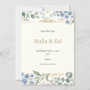 Tropical Orchid Magnetic Wedding Invitation