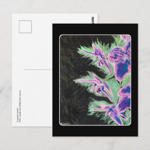 'Tropical Orchid' Painting on a Postcard