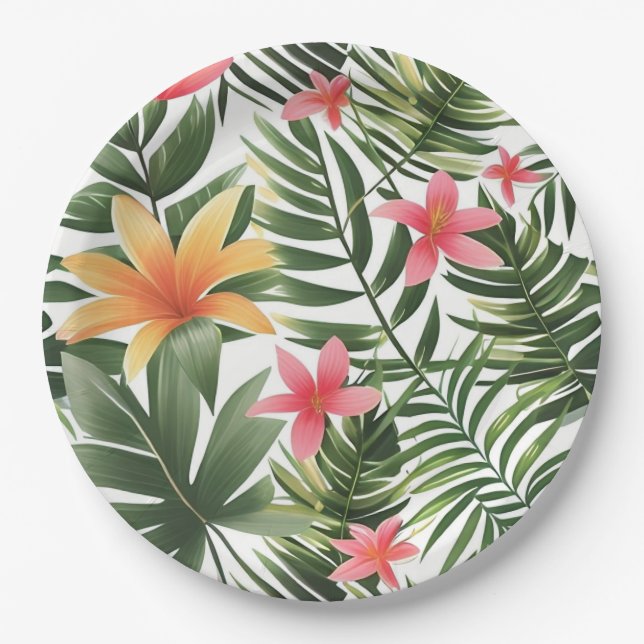  Tropical Orchid Paper Plate (Front)