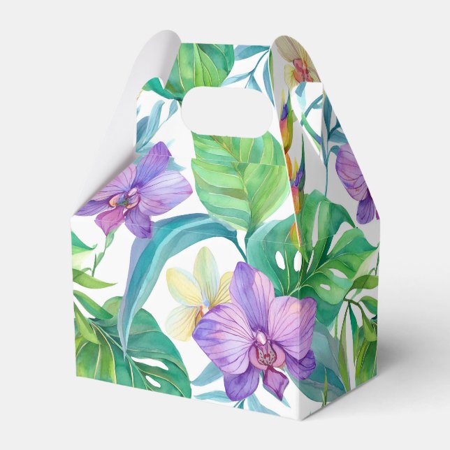 Tropical orchid pattern favour boxes (Front Side)