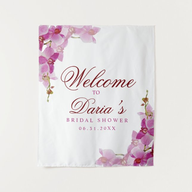 Tropical Orchid Photo Drop Tapestry (Front)