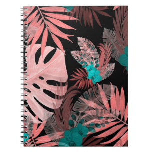 Tropical Orchid Watercolor Seamless Pattern Notebook