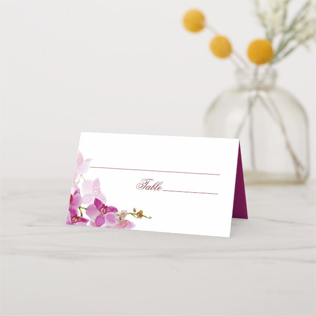 Tropical Orchid Wedding Place Card (Front)