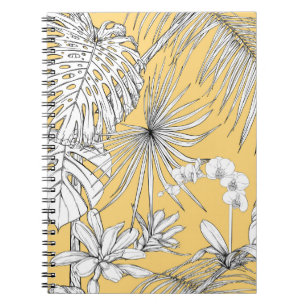 Tropical Orchids: Engraving Vintage Pattern Notebook