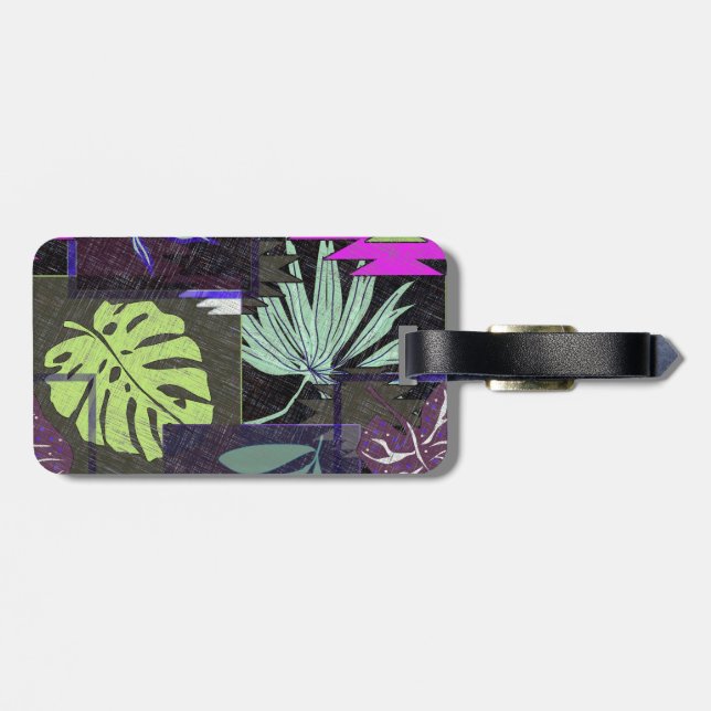 Tropical ornament. luggage tag (Back Horizontal)