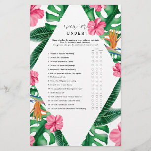 Tropical - Over or under bridal shower game