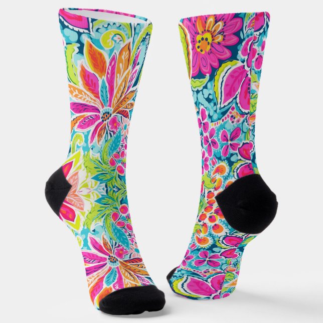 tropical paisley socks (Angled)
