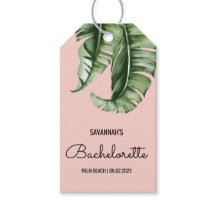 Tropical Palm and Pink Bachelorette Favour tags
