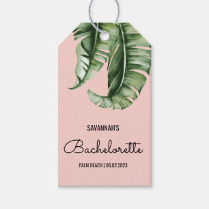 Tropical Palm and Pink Bachelorette Favour tags