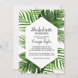 Tropical Palm Bachelorette Weekend Invitation