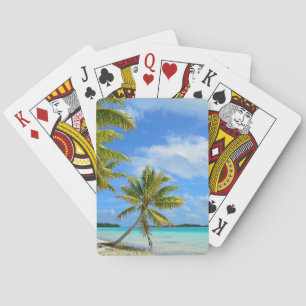 Tropical palm beach in the Pacific Playing Cards