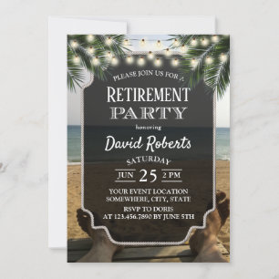 Tropical Palm Beach Retirement Party Invitation