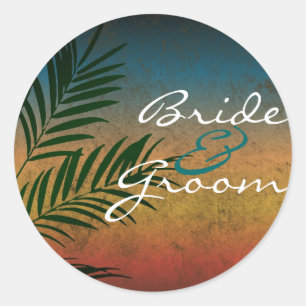 Tropical Palm Beach Wedding Envelope Seal