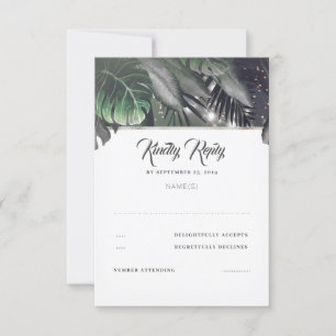 Tropical Palm Beach Wedding RSVP Card