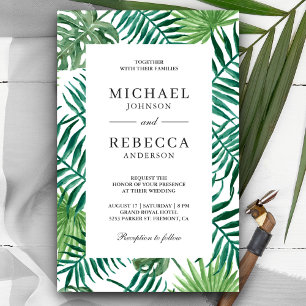 Tropical Palm Budget Wedding Invitation