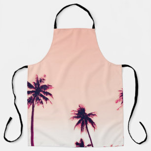 Tropical palm coconut trees on sunset sky nature b apron