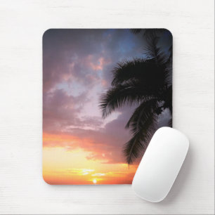 Tropical palm dreamy sunset         mouse mat