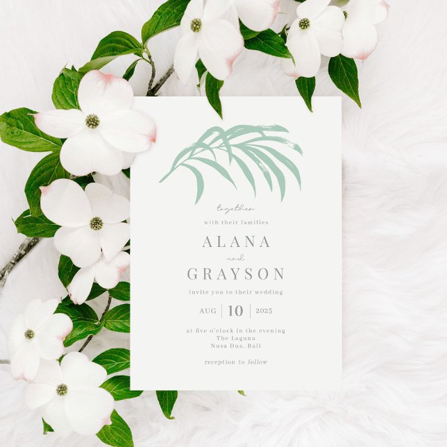 Tropical Palm Editable Colour Wedding Invitation (Creator Uploaded)