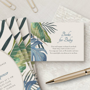 Tropical Palm Elegant Books for Baby Enclosure Card