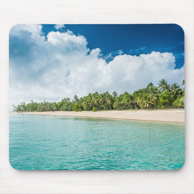 Tropical Palm Fringed Beach Mouse Mat (Front)