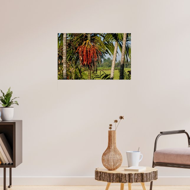 Tropical Palm Fruit Island Landscape Poster Print (Living Room 3)