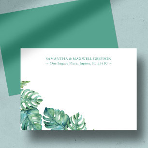 Tropical Palm Greenery Personalised Stationery Card