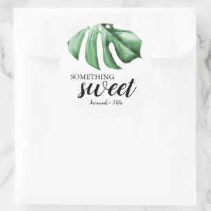 Tropical Palm Greenery Something Sweet Classic Round Sticker