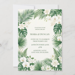 Tropical Palm Greenery Wedding Invitation
