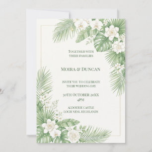 Tropical Palm Greenery Wedding Invitation