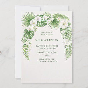 Tropical Palm Greenery Wedding Invitation