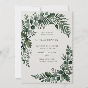Tropical Palm Greenery Wedding Invitation