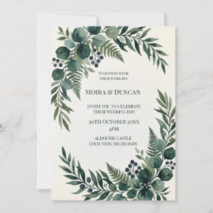 Tropical Palm Greenery Wedding Invitation