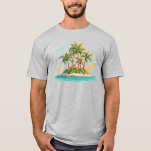 Tropical Palm Island Graphic T-Shirt – Relaxing