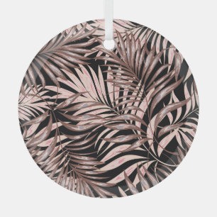 Tropical Palm: Jungle Floral Pattern. Glass Tree Decoration