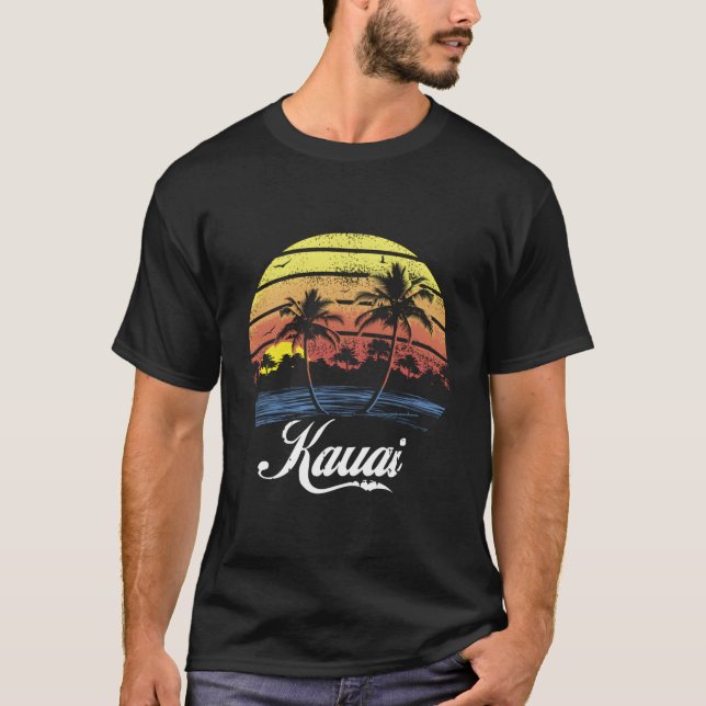 Tropical Palm Kauai Hawaii Tee - Kauai Hi (Front)
