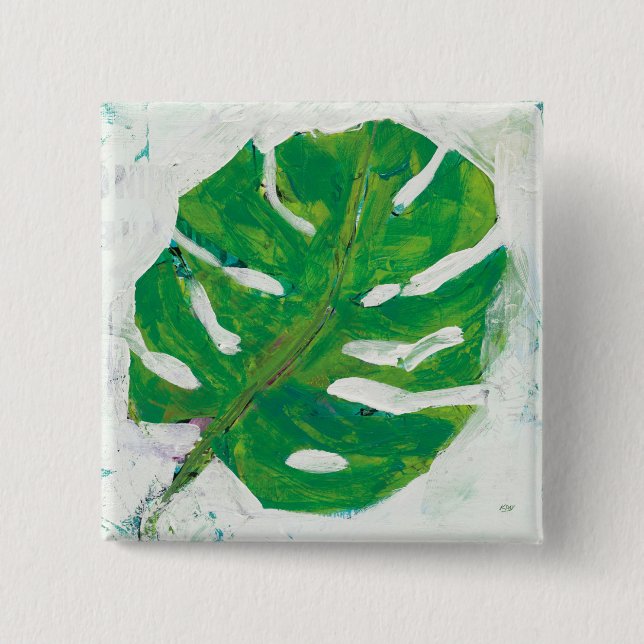 Tropical | Palm Leaf 15 Cm Square Badge (Front)