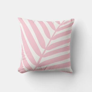 Tropical Palm Leaf Baby Pink Cushion