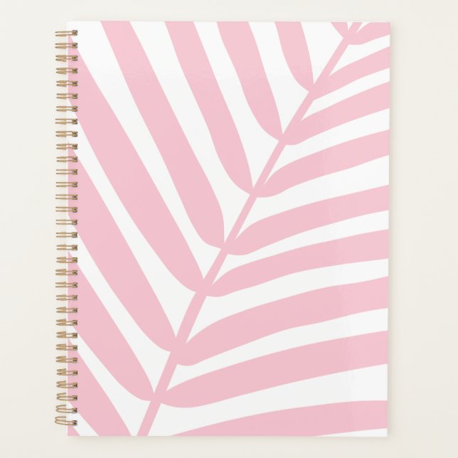 Tropical Palm Leaf Baby Pink Planner (Front)