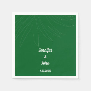 Tropical Palm Leaf Beach Wedding Forest Green Cute Napkin