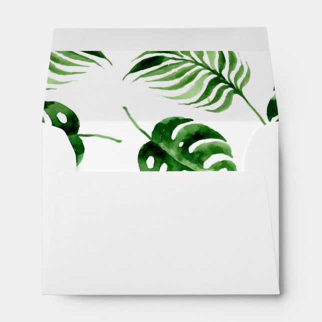 Tropical Palm Leaf Birthday Envelopes (Back (Bottom))
