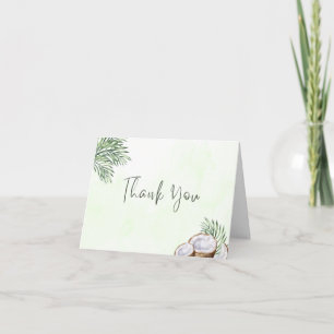 Tropical Palm Leaf & Coconut Thank You Card