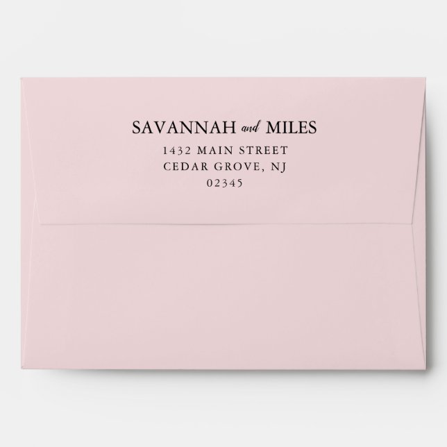 Tropical palm leaf coral pink invitation envelope (Back (Top Flap))