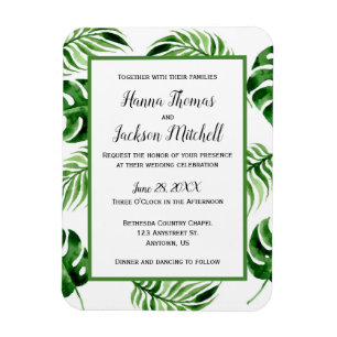 Tropical Palm Leaf Destination Wedding Magnet