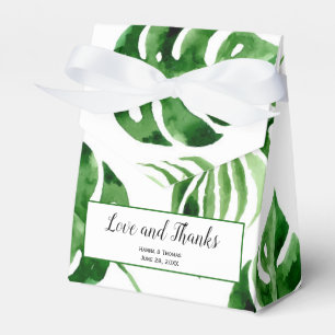 Tropical Palm Leaf Destination Wedding Thank You Favour Box