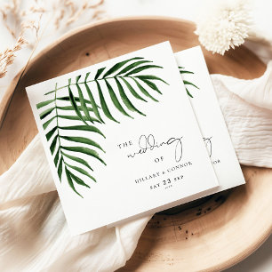 Tropical Palm leaf elegant wedding Napkin