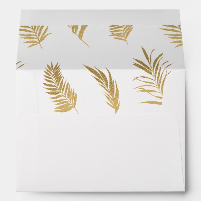 Tropical Palm Leaf Gold 5 Envelope (Back (Bottom))