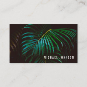 Tropical Palm Leaf Green Business Card