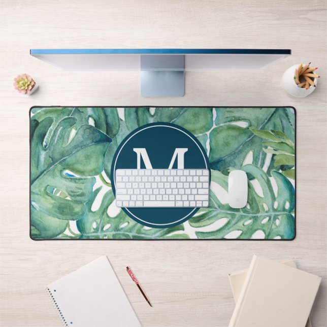 Tropical Palm Leaf Greenery Cute Desk Mat (Office 1)