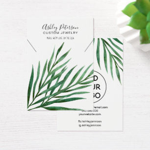 tropical palm leaf logo jewellery necklace display